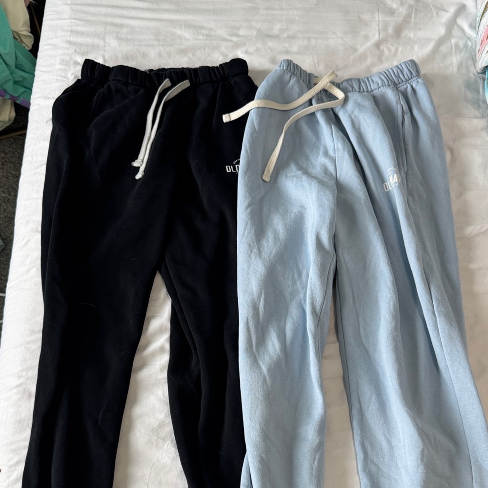 Old Navy Black and Light Blue Track Pants